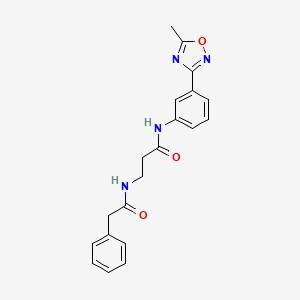 molecular formula C20H20N4O3 B7534200 N-[3-(5-methyl-1,2,4-oxadiazol-3-yl)phenyl]-3-[(2-phenylacetyl)amino]propanamide 
