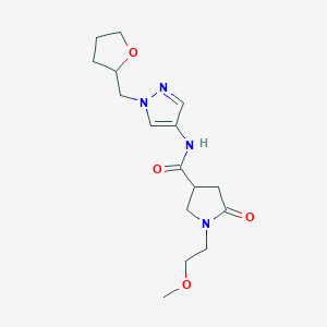 molecular formula C16H24N4O4 B7534208 1-(2-methoxyethyl)-5-oxo-N-[1-(oxolan-2-ylmethyl)pyrazol-4-yl]pyrrolidine-3-carboxamide 
