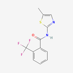 molecular formula C12H9F3N2OS B7534222 N-(5-methyl-1,3-thiazol-2-yl)-2-(trifluoromethyl)benzamide 