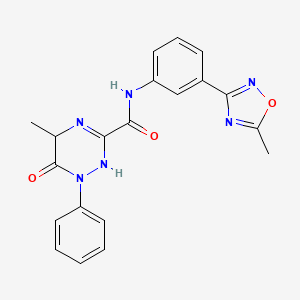 molecular formula C20H18N6O3 B7534230 5-methyl-N-[3-(5-methyl-1,2,4-oxadiazol-3-yl)phenyl]-6-oxo-1-phenyl-2,5-dihydro-1,2,4-triazine-3-carboxamide 