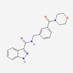 molecular formula C20H20N4O3 B7534294 N-[[3-(morpholine-4-carbonyl)phenyl]methyl]-1H-indazole-3-carboxamide 