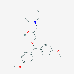 molecular formula C25H35NO4 B7534306 1-(Azocan-1-yl)-3-[bis(4-methoxyphenyl)methoxy]propan-2-ol 