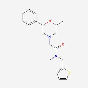 molecular formula C19H24N2O2S B7534312 N-methyl-2-(2-methyl-6-phenylmorpholin-4-yl)-N-(thiophen-2-ylmethyl)acetamide 