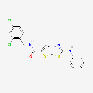 molecular formula C19H13Cl2N3OS2 B7534334 2-anilino-N-[(2,4-dichlorophenyl)methyl]thieno[3,2-d][1,3]thiazole-5-carboxamide 