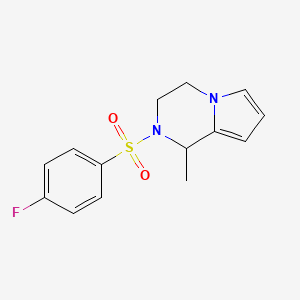 molecular formula C14H15FN2O2S B7534338 2-(4-fluorophenyl)sulfonyl-1-methyl-3,4-dihydro-1H-pyrrolo[1,2-a]pyrazine 