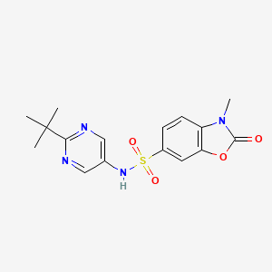 molecular formula C16H18N4O4S B7534341 N-(2-tert-butylpyrimidin-5-yl)-3-methyl-2-oxo-1,3-benzoxazole-6-sulfonamide 