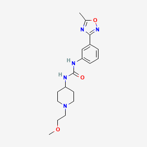 molecular formula C18H25N5O3 B7534386 1-[1-(2-Methoxyethyl)piperidin-4-yl]-3-[3-(5-methyl-1,2,4-oxadiazol-3-yl)phenyl]urea 