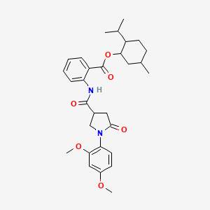 molecular formula C30H38N2O6 B7534393 (5-Methyl-2-propan-2-ylcyclohexyl) 2-[[1-(2,4-dimethoxyphenyl)-5-oxopyrrolidine-3-carbonyl]amino]benzoate 