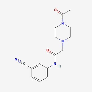 molecular formula C15H18N4O2 B7534399 2-(4-acetylpiperazin-1-yl)-N-(3-cyanophenyl)acetamide 