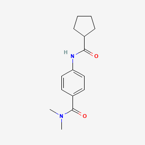 molecular formula C15H20N2O2 B7534404 4-(cyclopentanecarbonylamino)-N,N-dimethylbenzamide 