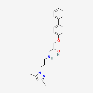 molecular formula C23H29N3O2 B7534418 1-[3-(3,5-Dimethylpyrazol-1-yl)propylamino]-3-(4-phenylphenoxy)propan-2-ol 