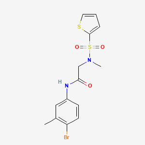molecular formula C14H15BrN2O3S2 B7534425 N-(4-bromo-3-methylphenyl)-N-methyl-N-(thien-2-ylsulfonyl)glycinamide 