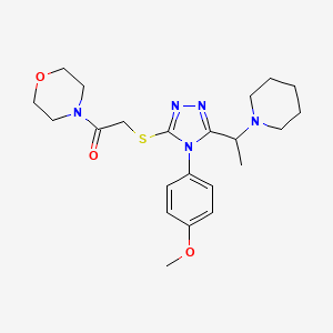 molecular formula C22H31N5O3S B7534430 2-[[4-(4-Methoxyphenyl)-5-(1-piperidin-1-ylethyl)-1,2,4-triazol-3-yl]sulfanyl]-1-morpholin-4-ylethanone 