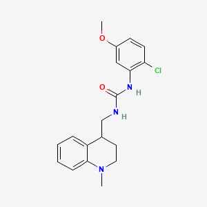 molecular formula C19H22ClN3O2 B7534443 1-(2-chloro-5-methoxyphenyl)-3-[(1-methyl-3,4-dihydro-2H-quinolin-4-yl)methyl]urea 