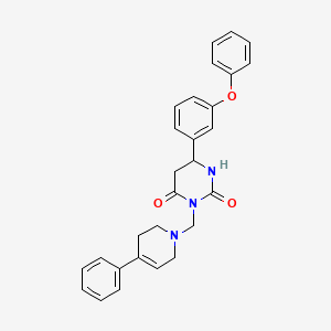 6-(3-phenoxyphenyl)-3-[(4-phenyl-3,6-dihydro-2H-pyridin-1-yl)methyl]-1,3-diazinane-2,4-dione