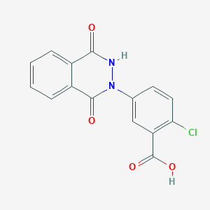 molecular formula C15H9ClN2O4 B7534455 2-chloro-5-(1,4-dioxo-3H-phthalazin-2-yl)benzoic acid 