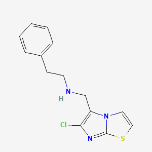 molecular formula C14H14ClN3S B7534466 N-[(6-chloroimidazo[2,1-b][1,3]thiazol-5-yl)methyl]-2-phenylethanamine 