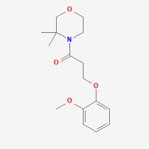 molecular formula C16H23NO4 B7534481 1-(3,3-Dimethylmorpholin-4-yl)-3-(2-methoxyphenoxy)propan-1-one 