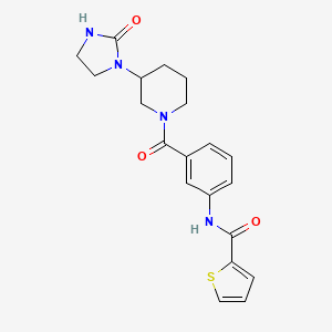 molecular formula C20H22N4O3S B7534507 N-[3-[3-(2-oxoimidazolidin-1-yl)piperidine-1-carbonyl]phenyl]thiophene-2-carboxamide 