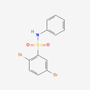 molecular formula C12H9Br2NO2S B7534508 2,5-dibromo-N-phenylbenzene-1-sulfonamide 