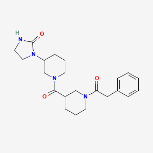 molecular formula C22H30N4O3 B7534509 1-[1-[1-(2-Phenylacetyl)piperidine-3-carbonyl]piperidin-3-yl]imidazolidin-2-one 