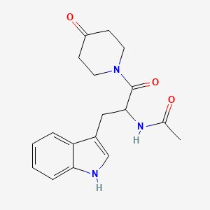molecular formula C18H21N3O3 B7534517 N-[3-(1H-indol-3-yl)-1-oxo-1-(4-oxopiperidin-1-yl)propan-2-yl]acetamide 