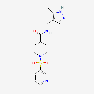 molecular formula C16H21N5O3S B7534519 N-[(5-methyl-1H-pyrazol-4-yl)methyl]-1-pyridin-3-ylsulfonylpiperidine-4-carboxamide 