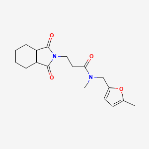 molecular formula C18H24N2O4 B7534521 3-(1,3-dioxo-3a,4,5,6,7,7a-hexahydroisoindol-2-yl)-N-methyl-N-[(5-methylfuran-2-yl)methyl]propanamide 