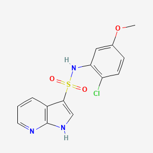 molecular formula C14H12ClN3O3S B7534524 N-(2-chloro-5-methoxyphenyl)-1H-pyrrolo[2,3-b]pyridine-3-sulfonamide 