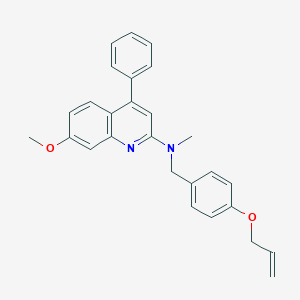 7-methoxy-N-methyl-4-phenyl-N-[(4-prop-2-enoxyphenyl)methyl]quinolin-2-amine