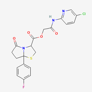 molecular formula C20H17ClFN3O4S B7534543 [2-[(5-Chloropyridin-2-yl)amino]-2-oxoethyl] 7a-(4-fluorophenyl)-5-oxo-2,3,6,7-tetrahydropyrrolo[2,1-b][1,3]thiazole-3-carboxylate 