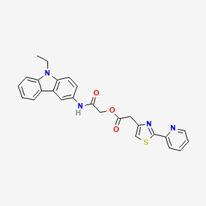molecular formula C26H22N4O3S B7534551 [2-[(9-Ethylcarbazol-3-yl)amino]-2-oxoethyl] 2-(2-pyridin-2-yl-1,3-thiazol-4-yl)acetate 