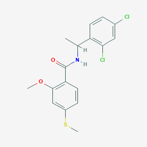 molecular formula C17H17Cl2NO2S B7534552 N-[1-(2,4-dichlorophenyl)ethyl]-2-methoxy-4-methylsulfanylbenzamide 