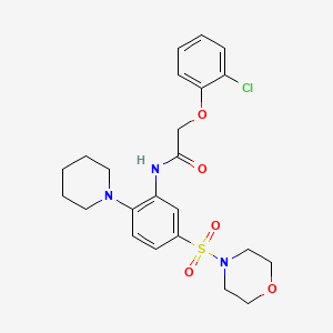 molecular formula C23H28ClN3O5S B7534569 2-(2-chlorophenoxy)-N-(5-morpholin-4-ylsulfonyl-2-piperidin-1-ylphenyl)acetamide 
