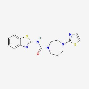 molecular formula C16H17N5OS2 B7534580 N-(1,3-benzothiazol-2-yl)-4-(1,3-thiazol-2-yl)-1,4-diazepane-1-carboxamide 