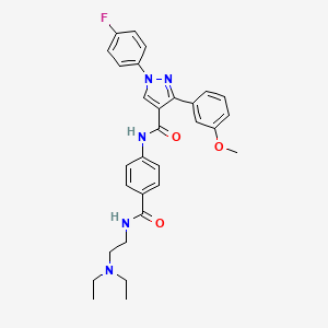 molecular formula C30H32FN5O3 B7534585 N-[4-[2-(diethylamino)ethylcarbamoyl]phenyl]-1-(4-fluorophenyl)-3-(3-methoxyphenyl)pyrazole-4-carboxamide 