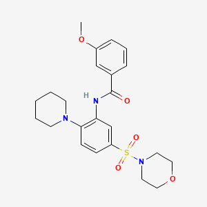 molecular formula C23H29N3O5S B7534590 3-methoxy-N-(5-morpholin-4-ylsulfonyl-2-piperidin-1-ylphenyl)benzamide 
