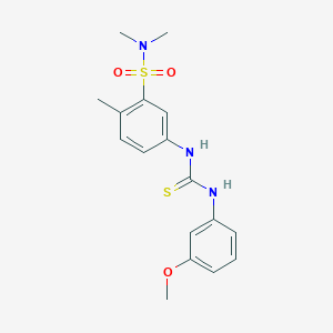 molecular formula C17H21N3O3S2 B7534591 1-[3-(Dimethylsulfamoyl)-4-methylphenyl]-3-(3-methoxyphenyl)thiourea 