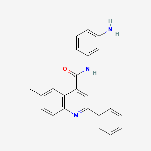 molecular formula C24H21N3O B7534598 N-(3-amino-4-methylphenyl)-6-methyl-2-phenylquinoline-4-carboxamide 