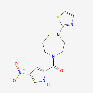molecular formula C13H15N5O3S B7534602 (4-nitro-1H-pyrrol-2-yl)-[4-(1,3-thiazol-2-yl)-1,4-diazepan-1-yl]methanone 