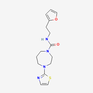 molecular formula C15H20N4O2S B7534621 N-[2-(furan-2-yl)ethyl]-4-(1,3-thiazol-2-yl)-1,4-diazepane-1-carboxamide 