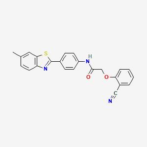 molecular formula C23H17N3O2S B7534627 2-(2-cyanophenoxy)-N-[4-(6-methyl-1,3-benzothiazol-2-yl)phenyl]acetamide 