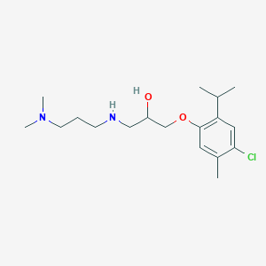 molecular formula C18H31ClN2O2 B7534636 1-(4-Chloro-5-methyl-2-propan-2-ylphenoxy)-3-[3-(dimethylamino)propylamino]propan-2-ol 