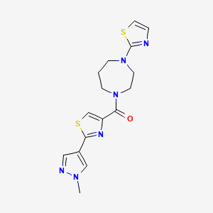 molecular formula C16H18N6OS2 B7534644 [2-(1-Methylpyrazol-4-yl)-1,3-thiazol-4-yl]-[4-(1,3-thiazol-2-yl)-1,4-diazepan-1-yl]methanone 