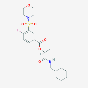 molecular formula C21H29FN2O6S B7534658 [1-(Cyclohexylmethylamino)-1-oxopropan-2-yl] 4-fluoro-3-morpholin-4-ylsulfonylbenzoate 