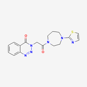 molecular formula C17H18N6O2S B7534662 3-[2-Oxo-2-[4-(1,3-thiazol-2-yl)-1,4-diazepan-1-yl]ethyl]-1,2,3-benzotriazin-4-one 