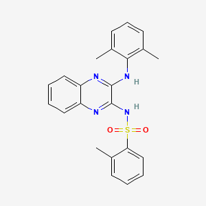 molecular formula C23H22N4O2S B7534668 N-[3-(2,6-dimethylanilino)quinoxalin-2-yl]-2-methylbenzenesulfonamide 
