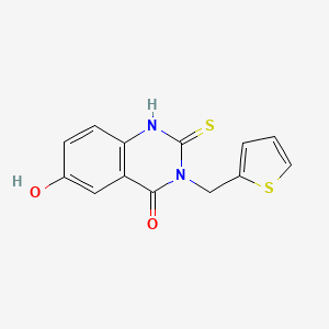 molecular formula C13H10N2O2S2 B7534702 6-hydroxy-2-sulfanylidene-3-(thiophen-2-ylmethyl)-1H-quinazolin-4-one 