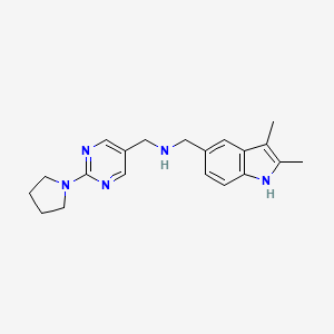 molecular formula C20H25N5 B7534712 1-(2,3-dimethyl-1H-indol-5-yl)-N-[(2-pyrrolidin-1-ylpyrimidin-5-yl)methyl]methanamine 