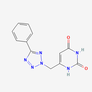 molecular formula C12H10N6O2 B7534722 6-[(5-phenyltetrazol-2-yl)methyl]-1H-pyrimidine-2,4-dione 
